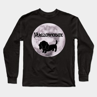 Spooky Halloweenie Moon Dog Long Sleeve T-Shirt